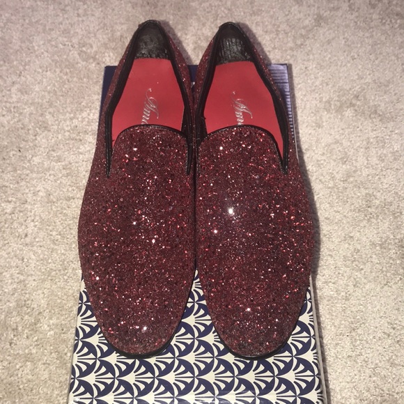 Burgundy Rhinestone Loafers main image 4